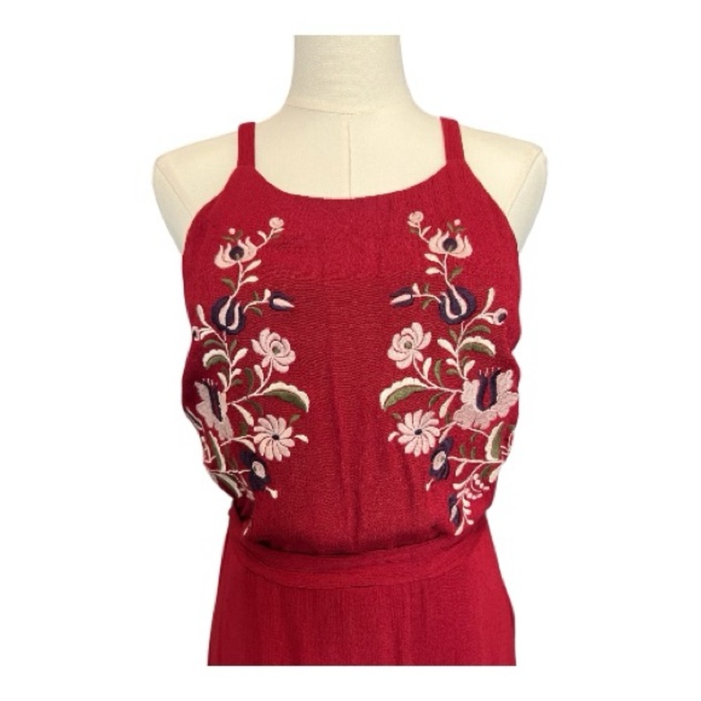 🍷✨ EUC KUT FROM THE KLOTH ‘Elise’ Burgundy Embroidered Halter Dress | Sz 6 - Picture 2 of 6